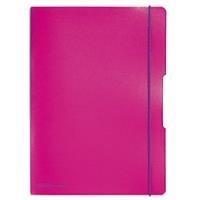 Herlitz Notebook My.Book Flex, A4, PP COPER, angoli arrotondati rosa, bloccaggio e mantenimento della gomma in viola,- 1 pezzo