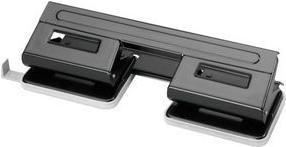 Herlitz Double Hole, Puntenza di punzonatura: foglio 17-18, nero con binario di arresto regolabile, realizzato in metallo, per