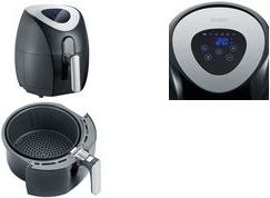 Severin 2430 Singolo 3,2 L Indipendente 1500 W Friggitrice ad aria calda Nero, Acciaio inox (Severin FR 2430 frituregryde Enkel