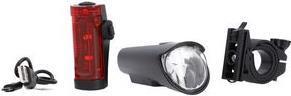 Set di illuminazione a LED per biciclette Fischer, 45 Lux Luminaire per un massimo di 20 ore, approvato STVZO, -1 pezzo (50688)