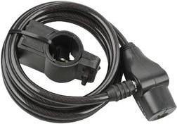 Blocco bici cavo Fischer, lunghezza: 1.800 mm, nero con supporto per telaio, diametro: 8 mm, solido, flessibile - 1 pezzo (8584