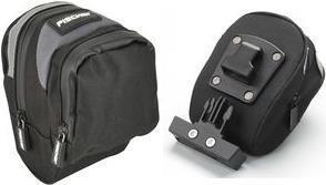 Bag della sella in bicicletta Fischer, sistema di clic nero/grigio, con attacco rapido e pezzo impermeabile-1 (86249)