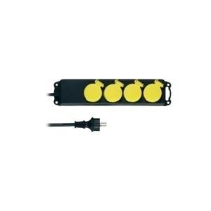 Rev - Extension Cord - AC - AC 250 V - 3500 watt - Connettori di uscita: 4 - 1,4 m - nero, giallo (0512468555)