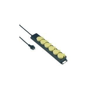 Rev - Extension Cord - AC - AC 250 V - 3500 Watts - Connettori di uscita: 6 - 1,4 m - nero, giallo (0512469555)