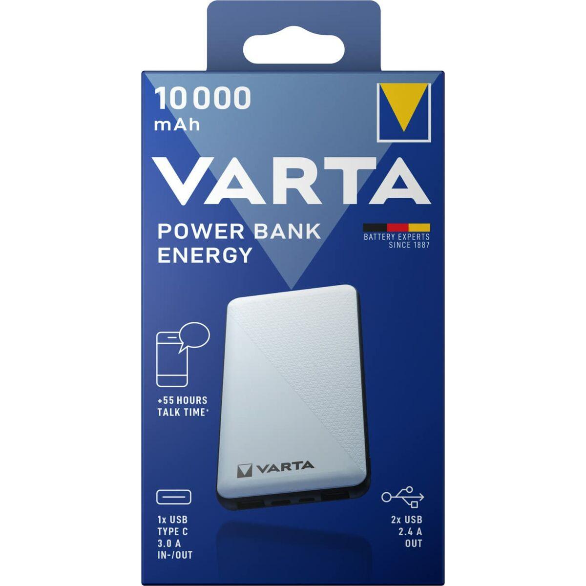 Varta Energy 10000 Polimeri di litio [LiPo] 10000 mAh Nero, Bianco (Varta Energy powerbank - Li-pol - 2 x)
