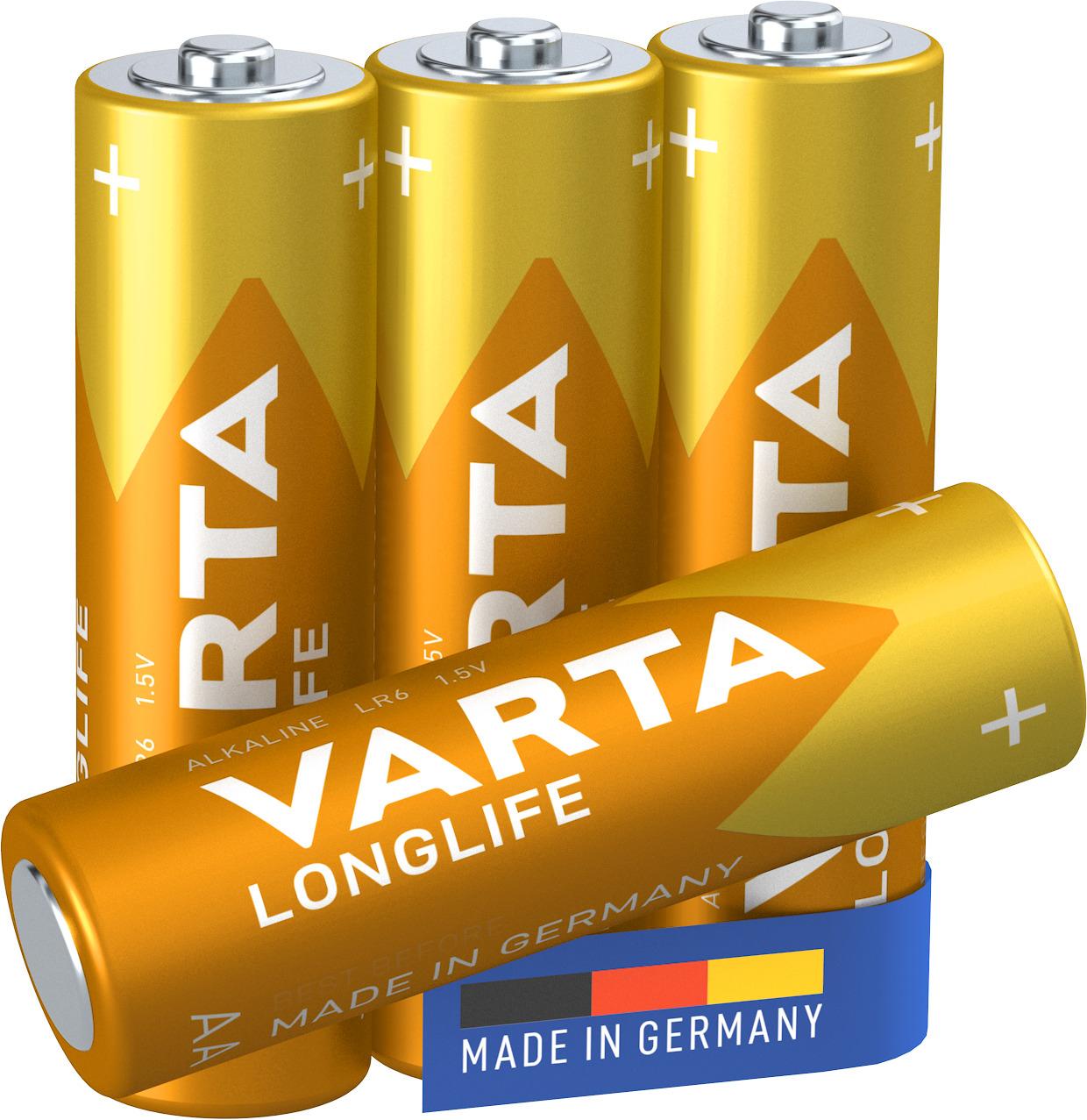 BATTERIA STILO AA 15V LR06 LONG LIFE 4PZ VARTA