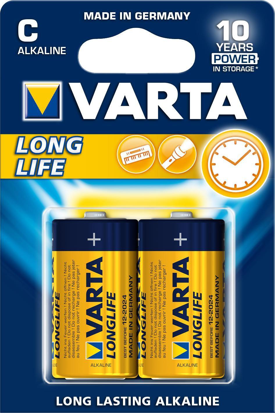 Longlife Batterietechnologie Alkali Hhe 50 mm Durchmesser 262 cm Gewicht 658 g Elektrochemisches System Primr Alkali Mangan