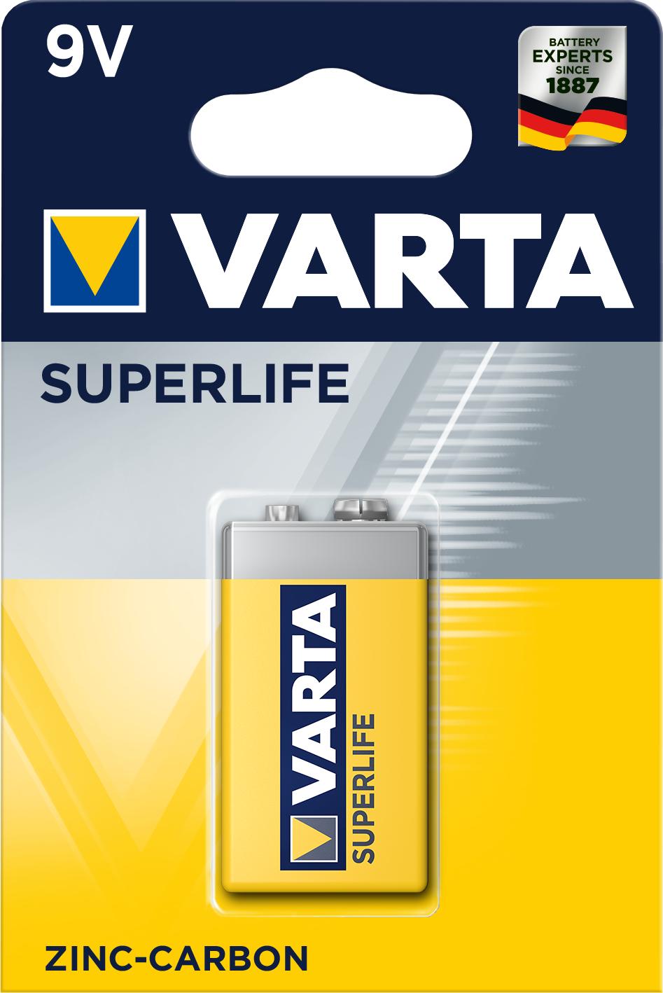 Varta Superlife 9V Batteria monouso Zinco-Carbonio