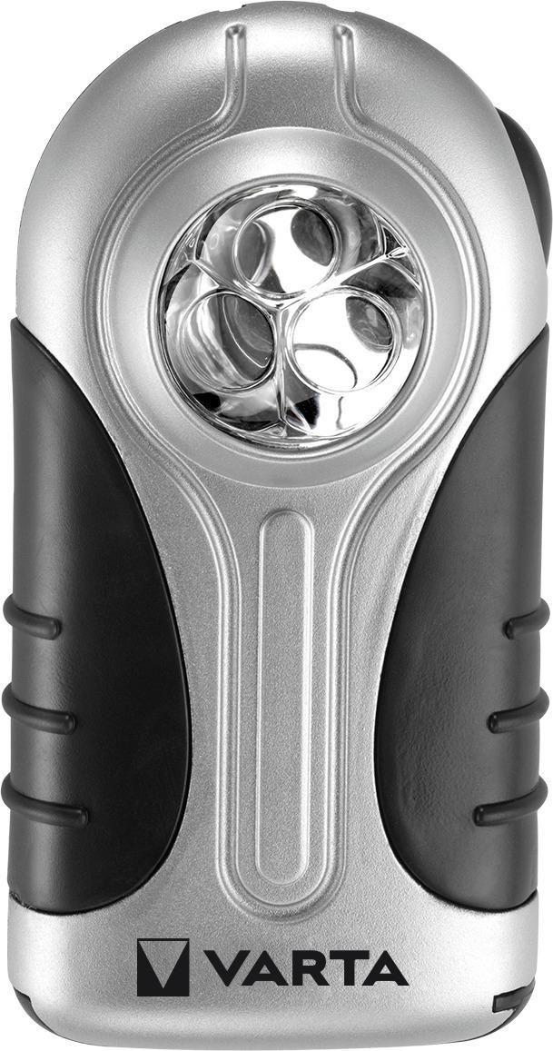 Varta Silver LED Light (incl. 3x Longlife Power AAA batterie e clip da appendere compatto robusto involucro in ABS) argento/ner