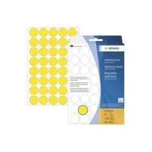 HERMA - carta - opaca - adesivo permanente - giallo - 19 mm rotondo 1280 etichetta(e) (32 fogli x 40) etichette