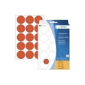 HERMA - Etichette di carta autoadesive rotonde - rosse - 32 mm rotonde 480 etichetta(e) (32 fogli x 15) (2272)