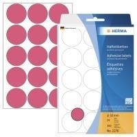 HERMA - Etichette adesive permanenti - Rosso luminoso - 32 mm rotonde 360 etichetta(e) (24 fogli x 15) (2276)