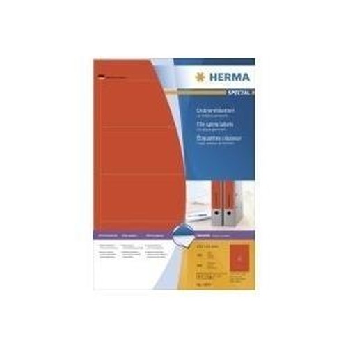 HERMA SuperPrint - Etichette per cartelle di file - Rosso - 61 x 192 mm - 400 pz. (100 fogli x 4) (4297)