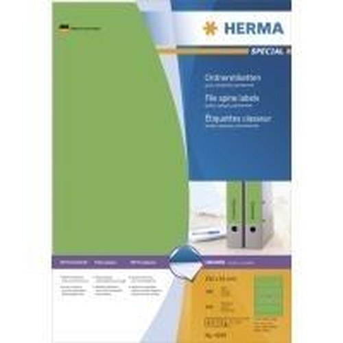HERMA SuperPrint - Etichette per cartelle di file - verde - 61 x 192 mm - 400 pezzi. (100 fogli x 4) (4299)