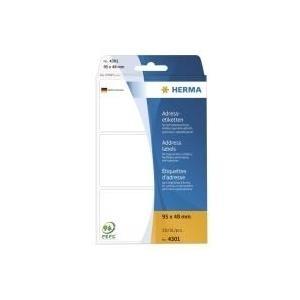 HERMA - etichette per indirizzi continue piegate e perforate in modulo continuo - bianco - 95 x 48 mm - 250 pezzi. (4301)
