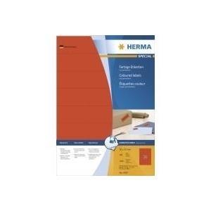 Speciale Herma - Etichette di carta Matt permanentemente autoadesivo - Red - 70 x 37 mm - 2400 etichette (100 fogli x 24) (4407)