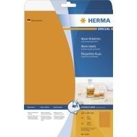 Speciale Herma - Etichette di carta fluorescente autoadesivo permanente - Arancia luminosa - A4 (210 x 297 mm) - 20 etichette (