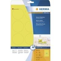 Herma Special - Permanentemente autoadesivo, tappetino, etichette di carta fluorescente - Giallo brillante - 60 mm Round - 240