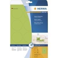 Speciale Herma - Etichette di carta fluorescente autoadesivo permanente - verde luminoso - 60 mm round - 240 etichette (20 fogl