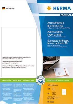 Etichette per indirizzi HERMA 8689 1050 x 1480 mm bianche
