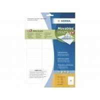 Herma Movables - autoadesivo - bianco - 635 x 381 mm 525 pezzi. (25 fogli x 21) Etichette