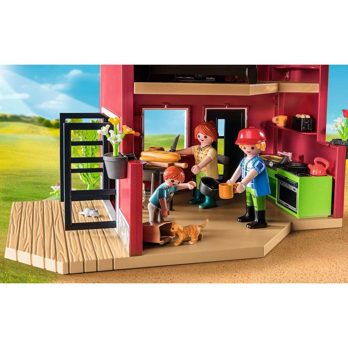 Playset Playmobil 71248 Country Furnished House with Barrow and Cow 137 Pezzi
