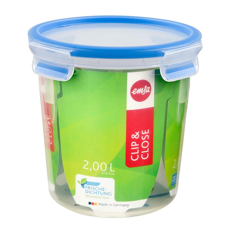 EMSA 508553 recipiente per cibo Rotondo Scatola 2 L Blu Trasparente 1 pz