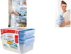 Emsa 512753 Clip per alimenti e chiusura, plastica, trasparente/blu,