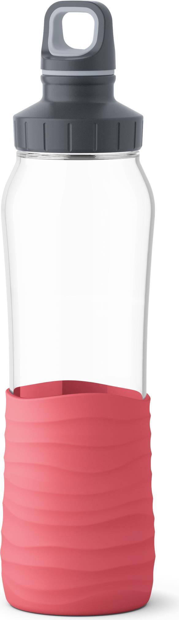 Borraccia in vetro Emsa N31004 Drink2Go: rosso corallo da 0,7 litri
