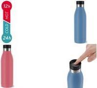 EMSA Isolante bere bottiglia BloodRop, 0,7 litri, Aqua a base di acciaio inossidabile, lavastoviglie solido, chiusura a pressio