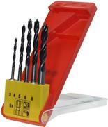 kwb 513900 set punte elicoidali per legno 3 mm 4 mm 5 mm 6 mm 80 mm 5 pezzi (513900)