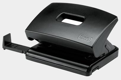 Perforatore novus C 216 capacità di perforazione 16 fogli perforazione nera 80 mm con guida di arresto in metallo con (025-037