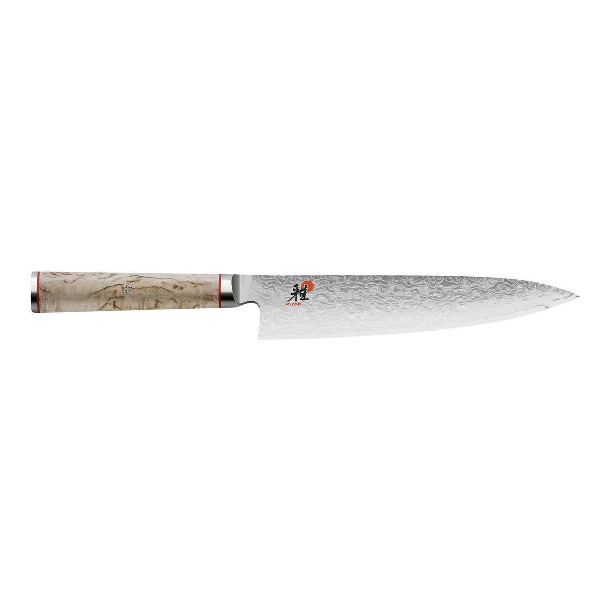 MIYABI Gyutoh argento, manico in betulla Masur, 200mm