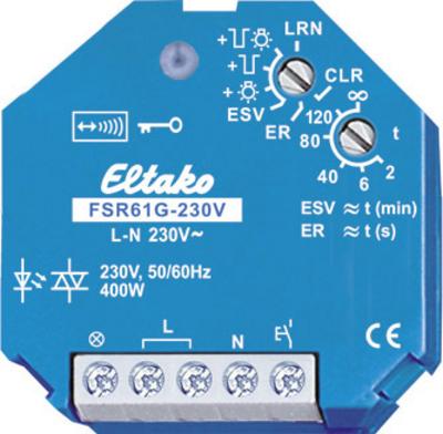 Commutatore radio Eltako FSR61G-230V da incasso a 1 canale potenza di commutazione (max.) 400 W portata max (in campo aperto) 3