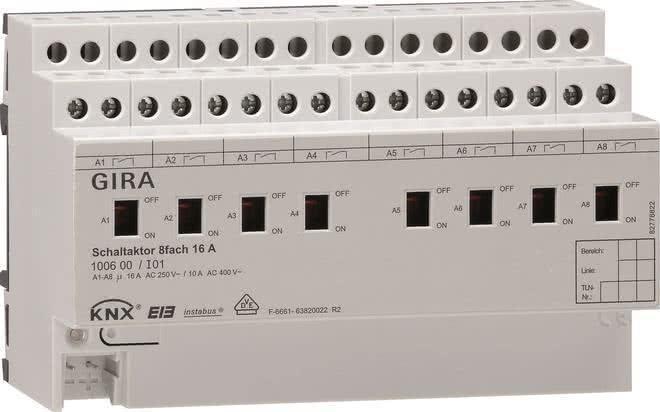 Attuatore di commutazione GIRA 8 volte 16A REG 100600 (100600)