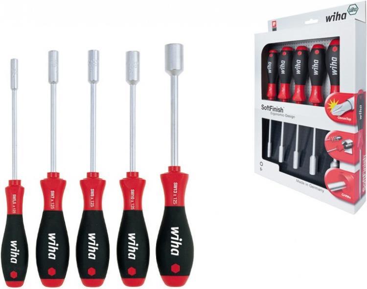 Wiha set cacciaviti da officina 5 pezzi finitura soft esagono esterno (01034)