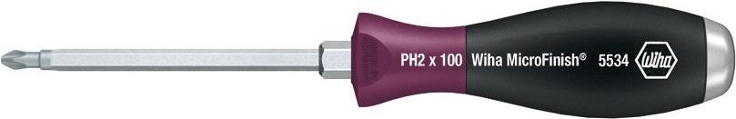 Cacciavite Phillips officina Wiha PH 2 lunghezza lama 100 mm DIN ISO 8764 (29150)