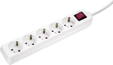 come - Multipresa Schwabe 35011 con interruttore bianco contatto di protezione (35011)
