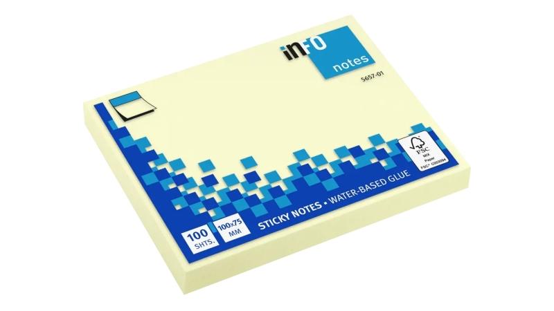 Blocco inFO di Global Notes da 100 foglietti adesivi 100 x 75 mm - Certificazione FSC - Colore giallo