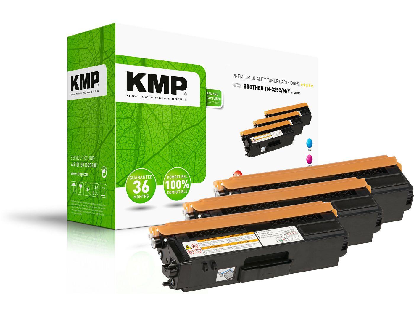 KMP 1243,HC30 cartuccia toner 3 pz Ciano, Magenta, Giallo (KMP MULTIPACK B-T38CMY - 3 pakker - h?)
