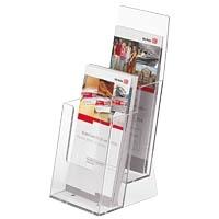 Porta di brochure da tavolo elitico 1/3 DIN A4 2 volte trasparente