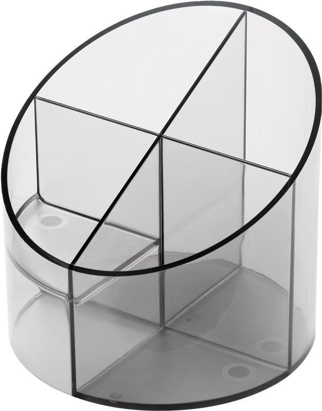 Economia multiköcher elit trasparente, 4 compartimenti, gloss ad alta chiara cristallina, realizzato in polistirene, rotondo,