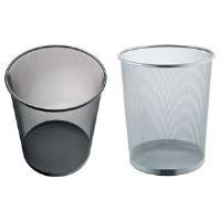 Mesh del cesto di carta elitù, realizzata in metallo metallico, 15 litri, polvere d'argento, diametro: 265 mm, altezza: 280 mm