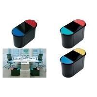 cestino gettacarte helit sistema trio ovale PE nero/rosso/verde con bordo maniglia perimetrale parte 1 20 litri per carta strac