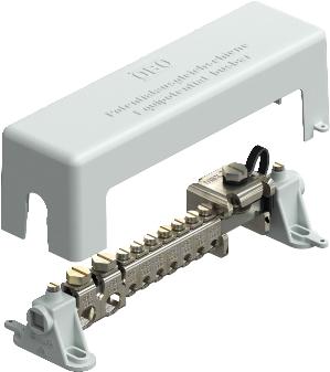 Barra di compensazione potenziale OBO BETTERMANN 1801VDE grigio chiaro con 7 terminali fino a 25qmm 1801VDE (5015650)
