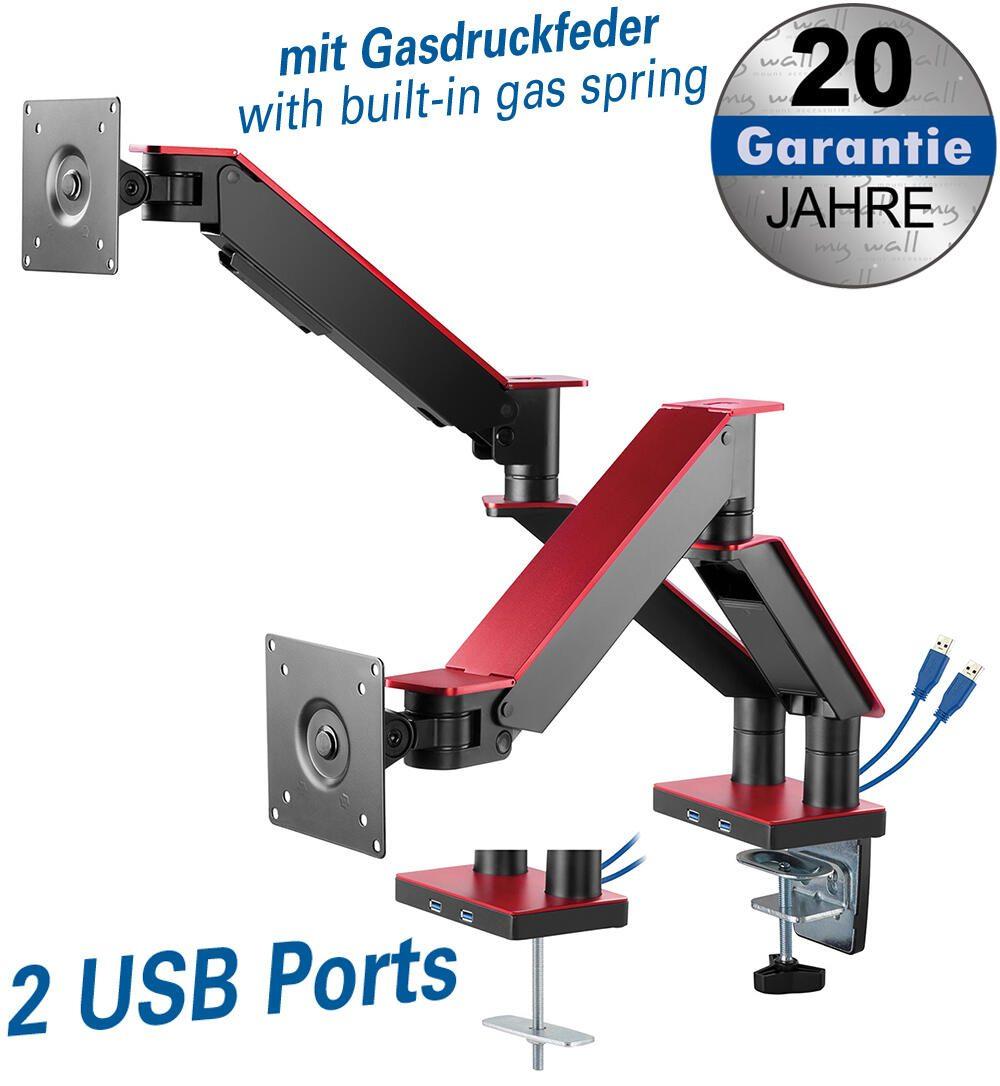 MyWall HL 25-2 Porta del tavolo completo -movimento per schermi piatti 43 cm (17) -89 cm (35) con molla di pressione del gas