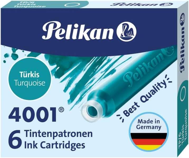 Cartuccia d'inchiostro Pelikan 301705 4001 Tp6 Turchese 6 cartucce