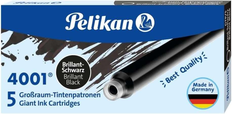 Pelikan 310615 cartucce d'inchiostro 4001 GTP/5 confezione da 5 nero brillante