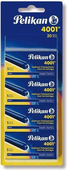 Cartucce d'inchiostro Pelikan per penne stilografiche Cartucce Pelikan grande capacità 20 pezzi blu reale