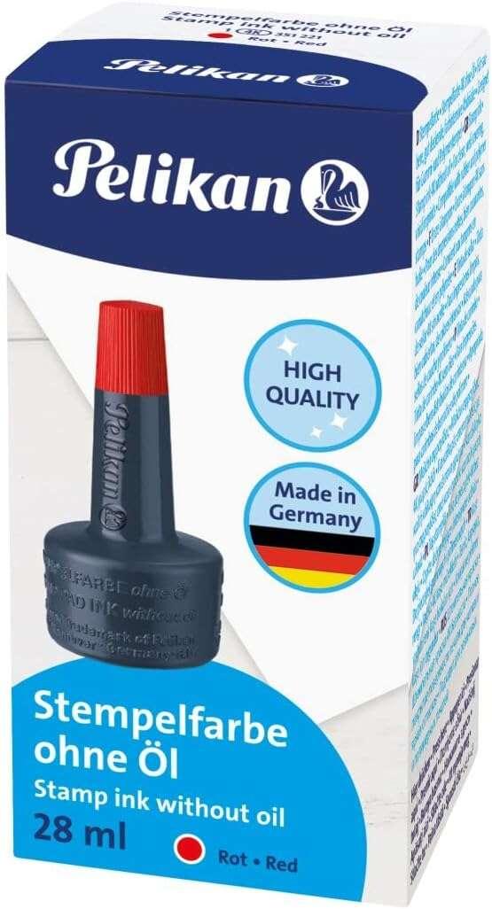 Inchiostro per timbri senza olio Pelikan flacone 28 ml rosso 351221